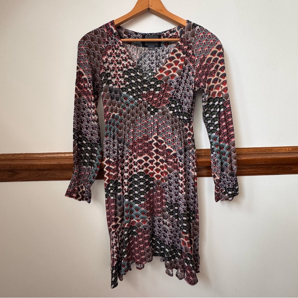 Maeve | Anthropologie Long Sleeve Flowy V-Neck Dress, size XS